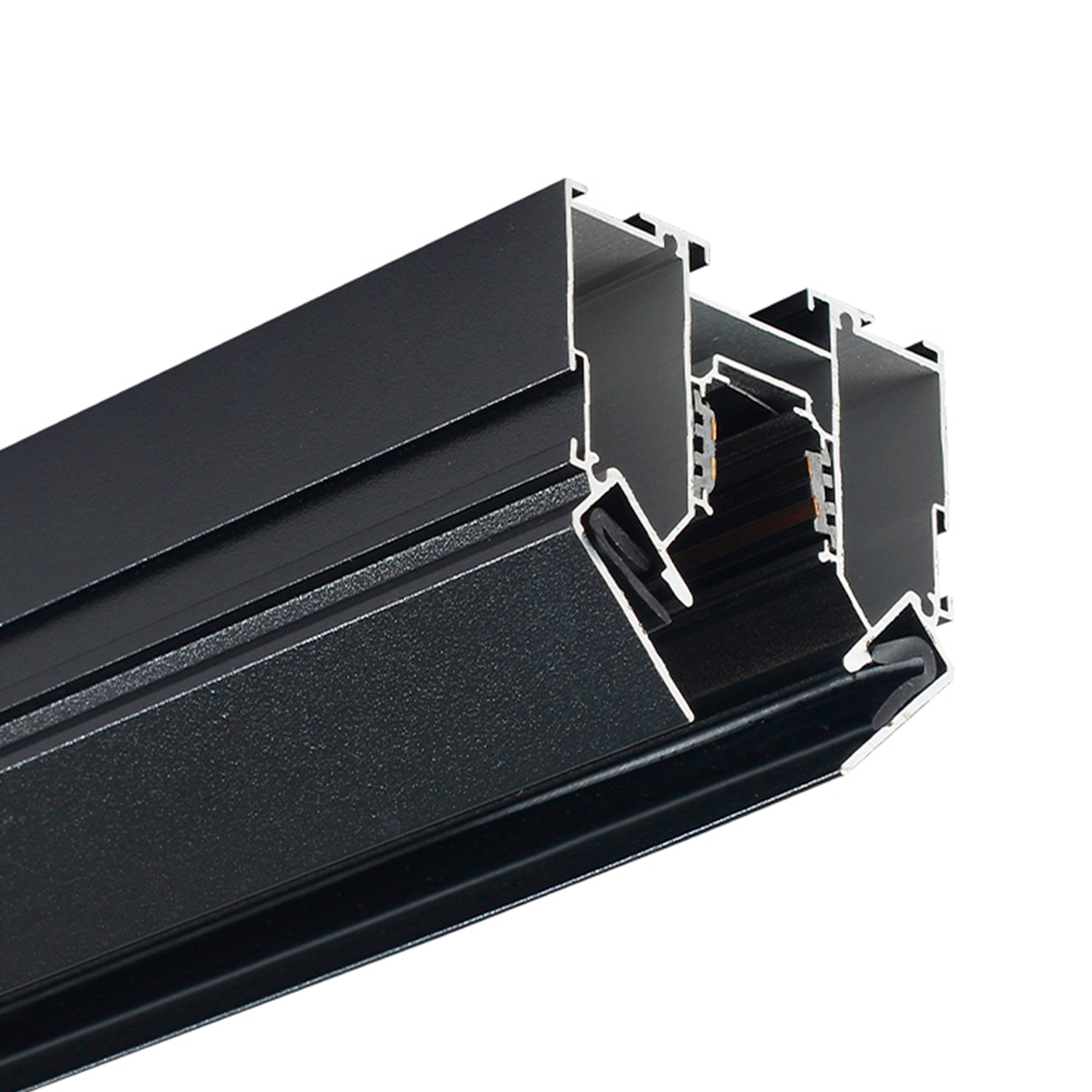 Встраиваемый магнитный трек в натяжной пвх потолок crystal lux clt 0.134 01 l2000 bl